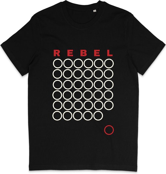 Heren en Dames T Shirt - Grafisch Ontwerp Rebel - Zwart - 3XL