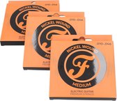 Fazley EPNW1046P Premium Nickel Wound Electric Guitar Strings medium snarenset voor elektrische gitaar (3 sets)