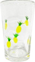 Waterglas in geel en transparant glas H16