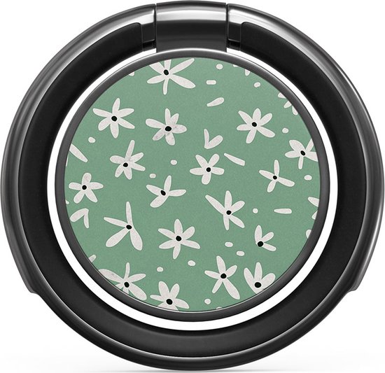 BURGA Gunmetal Ringhouder voor mobiele telefoon - 360 graden draaibaar - universele smartphone ringgreep - Lush Meadows