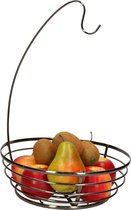 Cosy & Trendy Fruitschaal met bananenhouder - metaal - D28 x H40 cm - zwart - rond