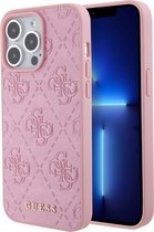 Guess – iPhone 15 Pro Backcover – Hoesje – Quilted 4G Classic – Roze