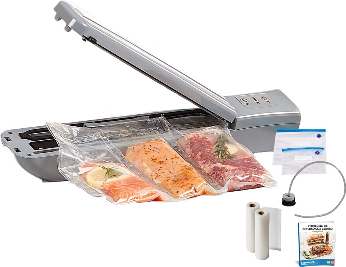 PowerXL Duo NutriSealer de 6 in1 handheld vacuümapparaat - Houdt uw voedingsmiddelen tot 5x langer vers - 3 automatische programma‘s - vacuümverpakken & verzegelen - Sluit originele verpakking