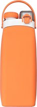 Opvouwbare waterfles - Drinkfles met een sluitbaar rietje en apart vulgat! - Stijlvolle waterzak in de kleur oranje - 500ml