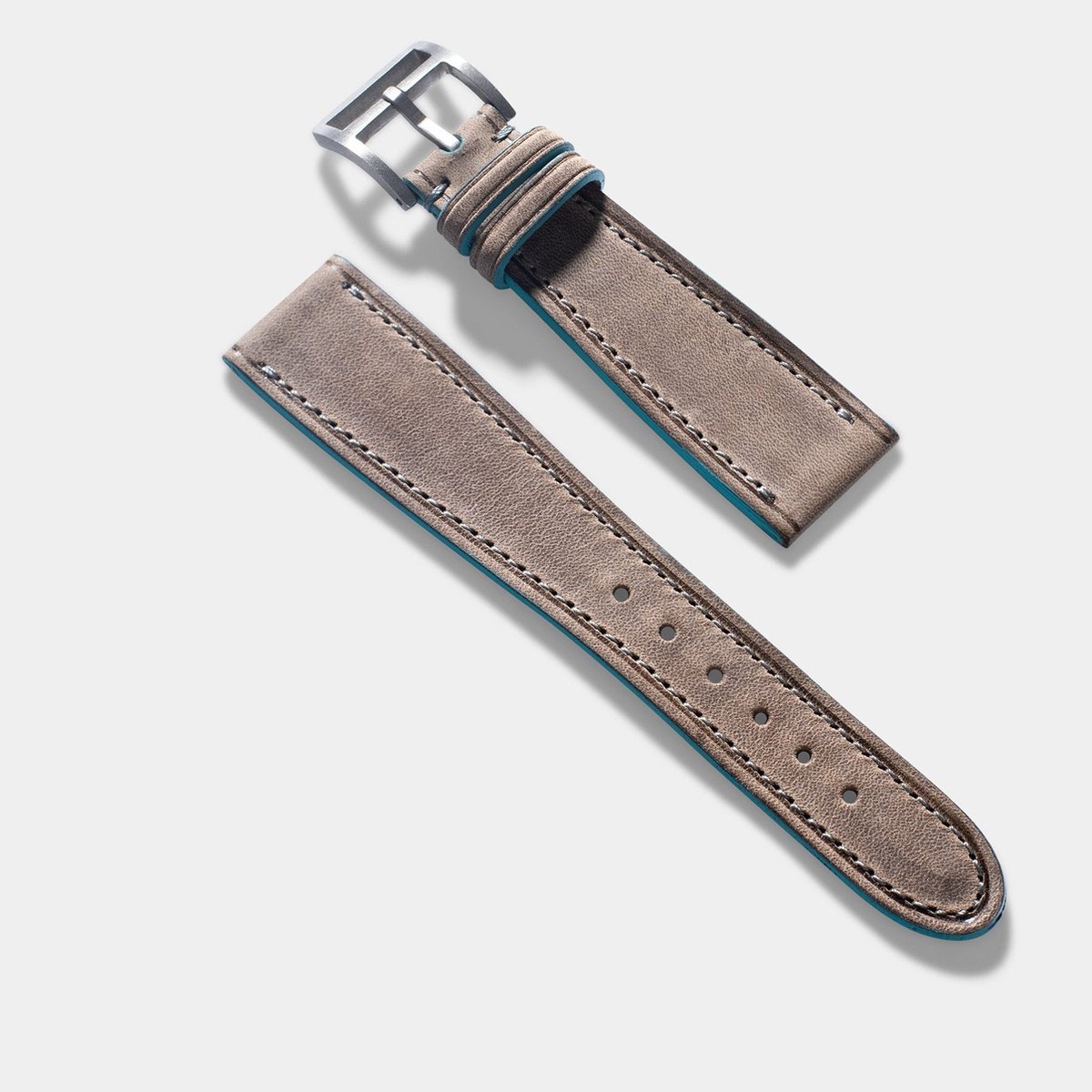 BS Leren Horlogeband Luxury - Baie des Anges Grijs - 20mm