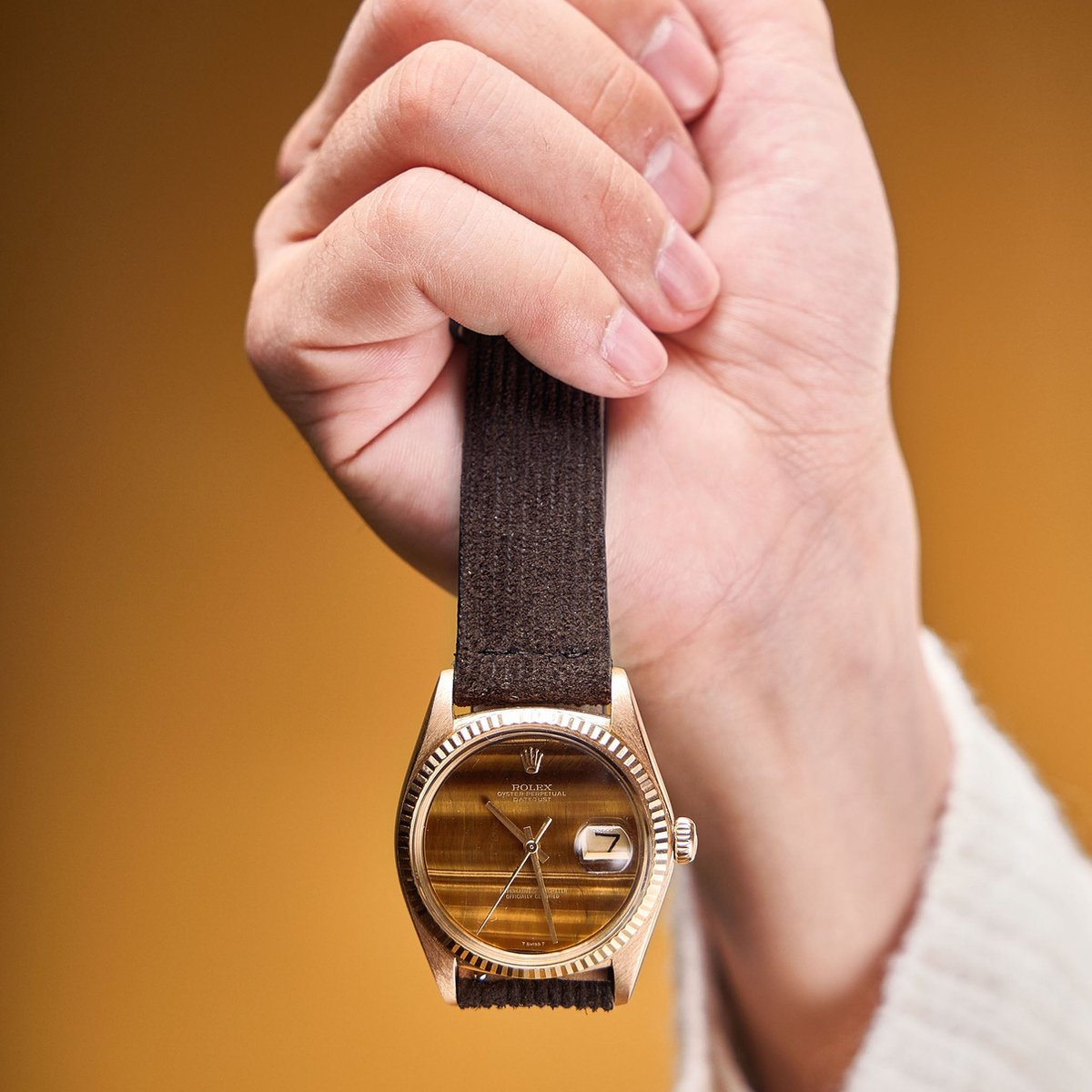 BS Leren Horlogeband Luxury - Velvet Style Brown Suede - 20mm