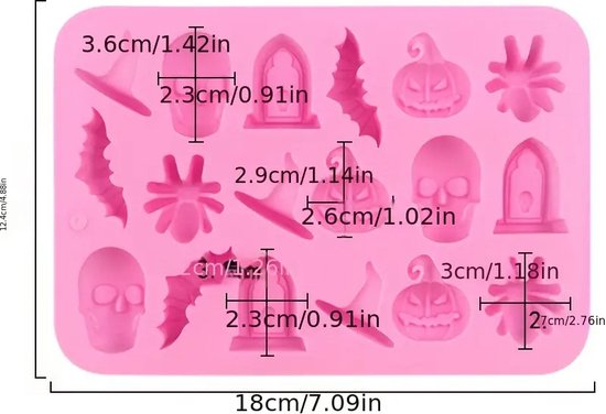 DW4Trading Siliconen Mal Halloween - Kaarsen - Gips & Epoxy Gieten - Zeep - Cake Chocolade Fondant