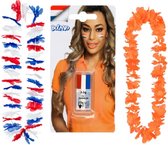 Koningsdag - Schminkstift rood wit blauw - Oranjepakket - Nederlands elftal - koningsdag accessoires - Oranjespelen - Voordeelpakket