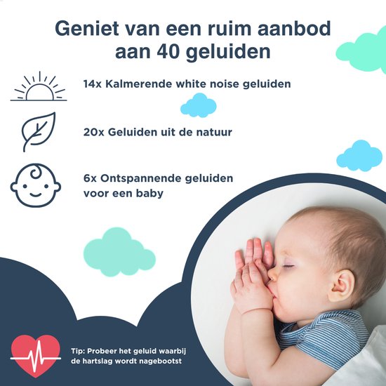 Slaaphulpmiddel, White Noise Machine, 18 Muzieknummers En 7 Kleuren Nachtlampje 5 In 1 Geluidsmachine Met White Noise 2 Alarmen Automatische Uitschakeling En Geheugenfunctie Ruismaker P 010472026064