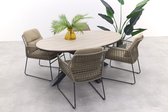 Taste Albano - Taupe Antraciet / GI Edison 180 x 115 cm. tafel - ovale tuinset