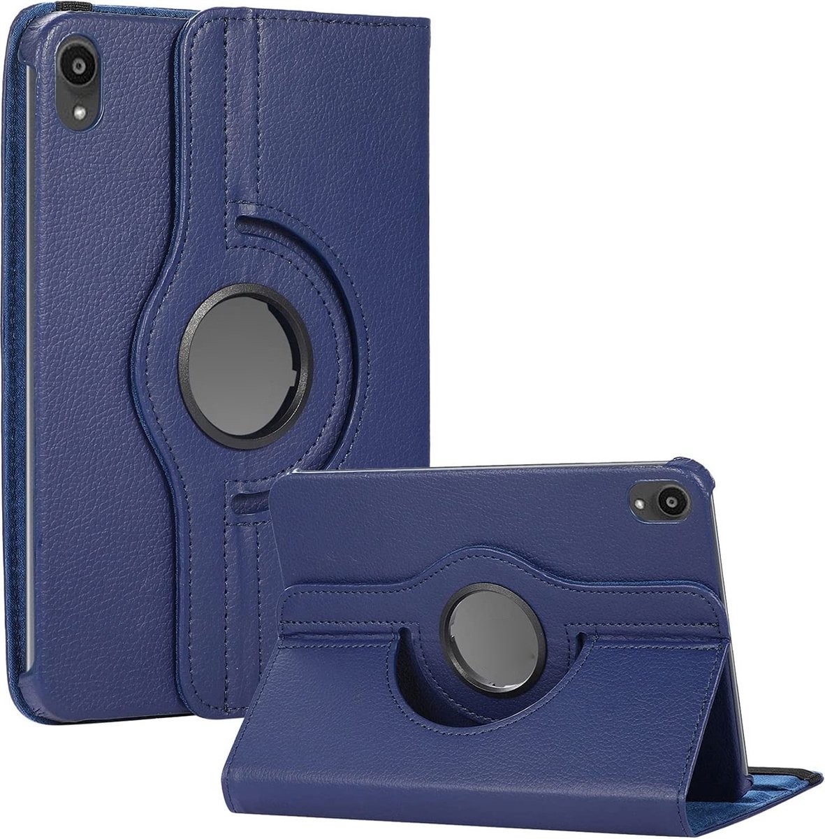 Draaibare Bookcase - Geschikt voor iPad Mini Hoes 6e Generatie - 8.3 inch (2021) - Donker Blauw