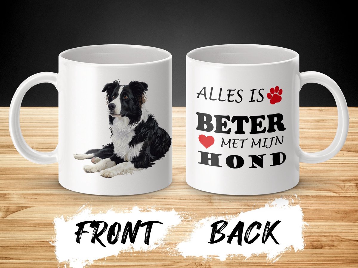 Mok Border Collie Alles is beter met mijn hond - dog - doglover