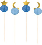 Amscan - 10 Prikkers Eid Ramadan Honeycomb - blauw goud - 17 cm