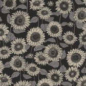 Papier peint à Fleurs Profhome 376854-GU papier peint intissé lisse à motif floral noir brillant gris anthracite beige 5,33 m2