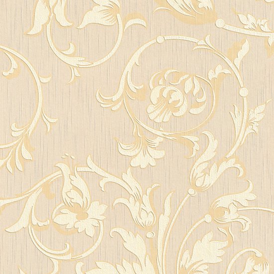 Textiel look behang Profhome 956332-GU textiel behang gestructureerd in textiel look mat crème goud beige 5,33 m2
