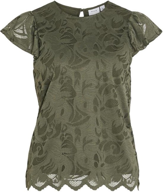 Vila T-shirt Vistacy S/l Top 14096588 Dusty Olive Dames Maat - XL