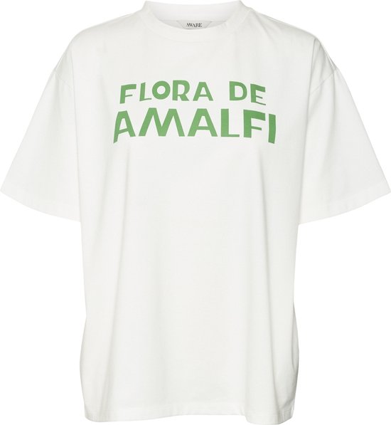 Vero Moda T-shirt Vmzoe Ss O-neck T-shirt Vma 10319721 Snow White/flora De A Dames Maat - M