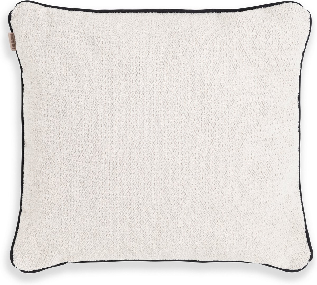 Knit Factory Snooze Sierkussen - Vierkant kussen - Kussen woonkamer - Bank kussen - Decoratie kussen - Beige - 50x50 cm - Vierkant kussen - Superzacht en pluizig - Kussenhoes inclusief kussenvulling