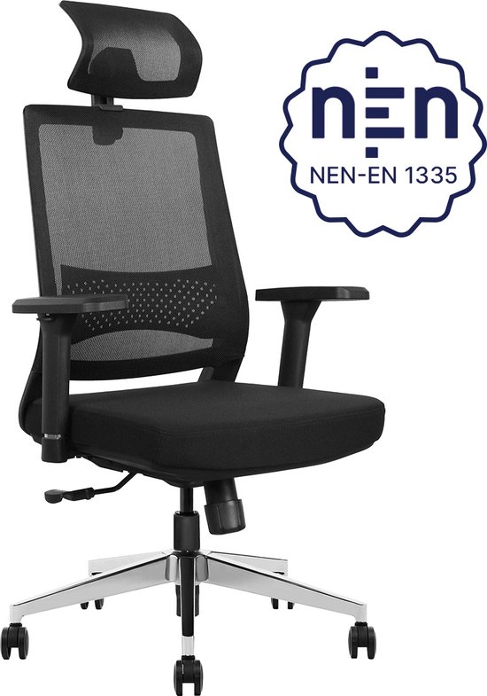 Chaise de bureau ergonomique Stane® - Ajustable - Appui-tête - Chaise de jeu - Chaise de bureau à roulettes - Garantie 3 ans