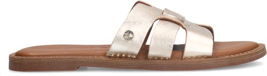 No Stress - Dames - Gouden leren slippers - Maat 39