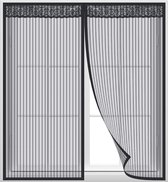 Vliegengaas voor Rame, Magnetisch Raamscherm, raamscherm met volledig afdekframe voor ramen om insecten buiten te houden(100 x 140CM, Zwart)