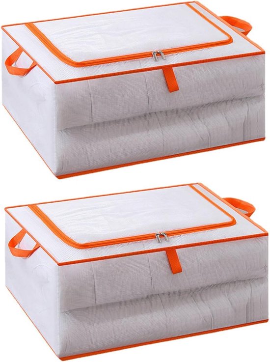 Opbergdoos voor onder het bed - 2 stuks - Deksel - Opvouwbaar ontwerp