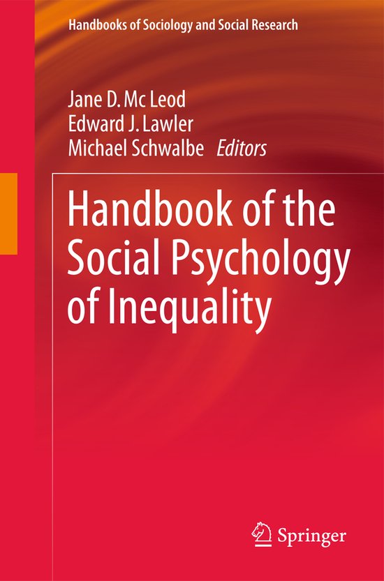 Handbook Of The Social Psychology Of Inequality - cover
