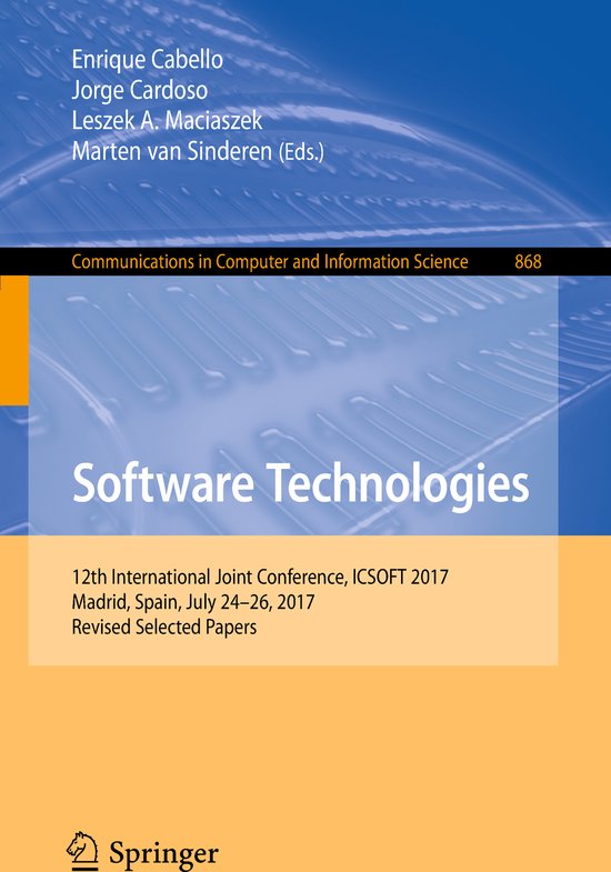 Communications in Computer and Information Science868- Softw ... - cover