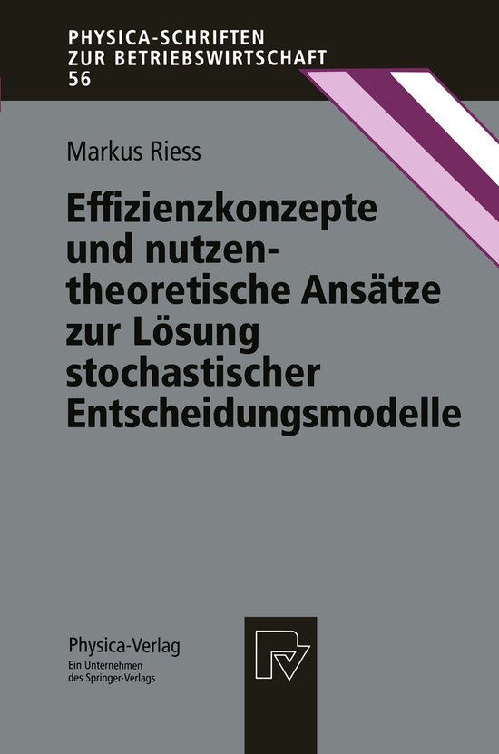 Effizienzkonzepte und nutzentheoretische Ansätze zur Lösun ... - cover