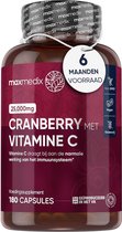 Capsules de canneberge maxmedix avec Vitamine C - 25 000 mg - 180 capsules pour 6 mois d'approvisionnement
