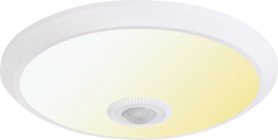 Plafonnier LED avec Capteur + Capteur Jour et Nuit - Kozolux serti - 20W 1500lm - Couleur de lumière réglable CCT - Opbouw - Rond - Wit
