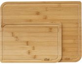 5Five Keuken snijplanken set van 2x stuks met druiprand - bamboe hout - 35 x 25 cm/22 x 15 cm