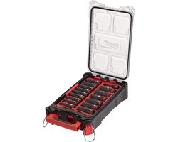 Milwaukee ShockWave™ Krachtdoppenset 1/2 Vierkant | Lang | in PACKOUT™ | 16-delig - 4932480943