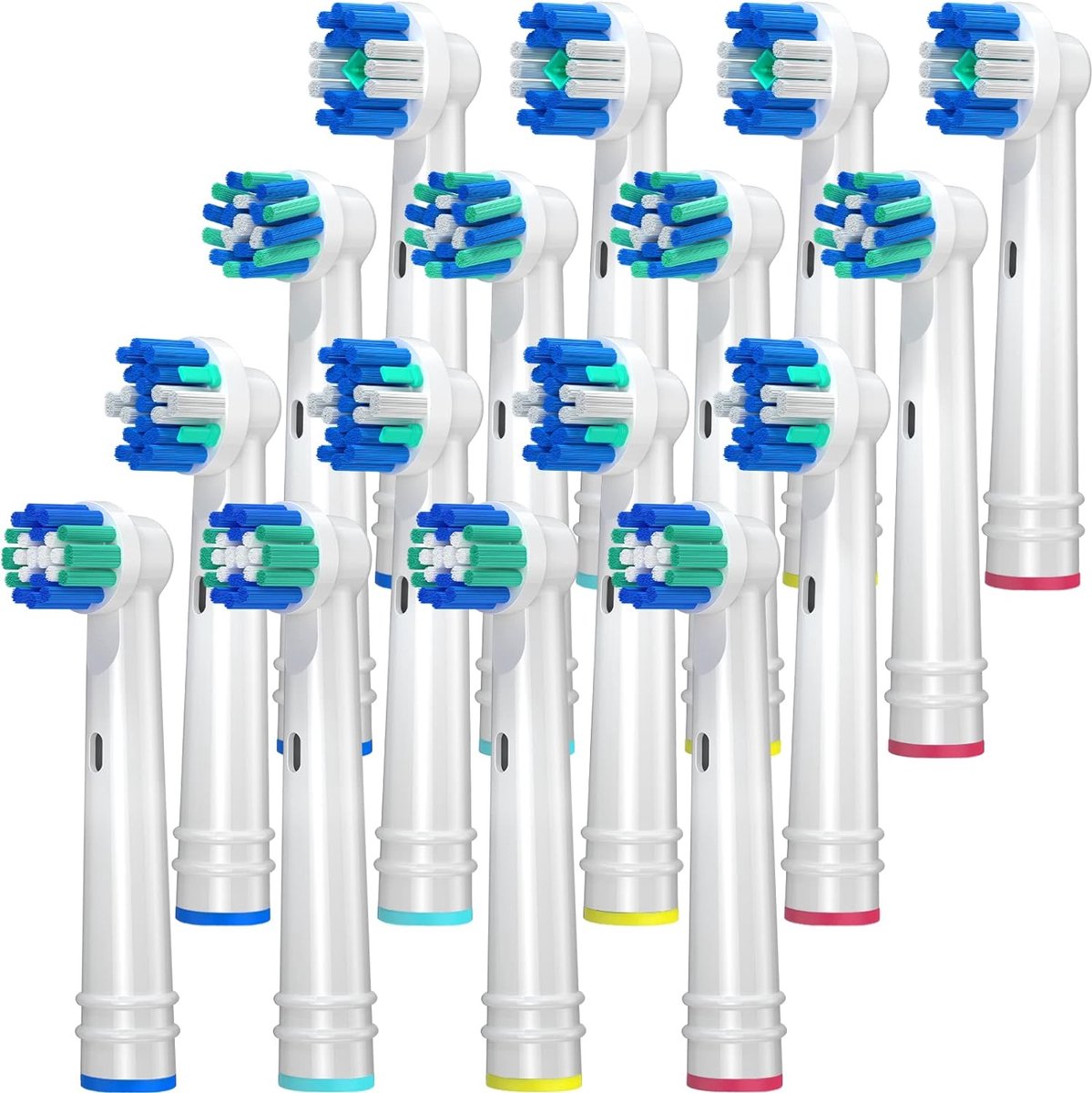 16 stuks opzetborstels voor Oral B-wit opzetborstels voor elektrische tandenborstels Family Pack opzetborstels
