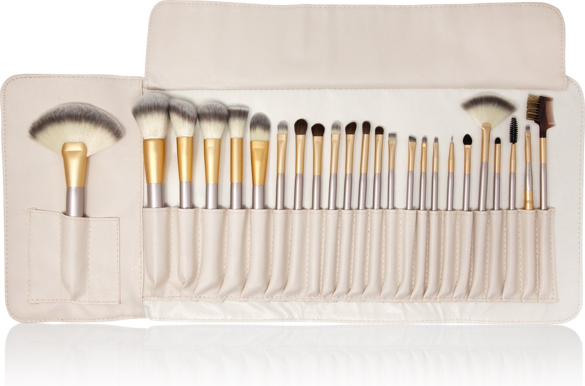 Bol.com Zoë Ayla 24-delige make up kwasten set - Make up brush set - Incl. luxe reistas - Professionele make-up kwasten aanbieding