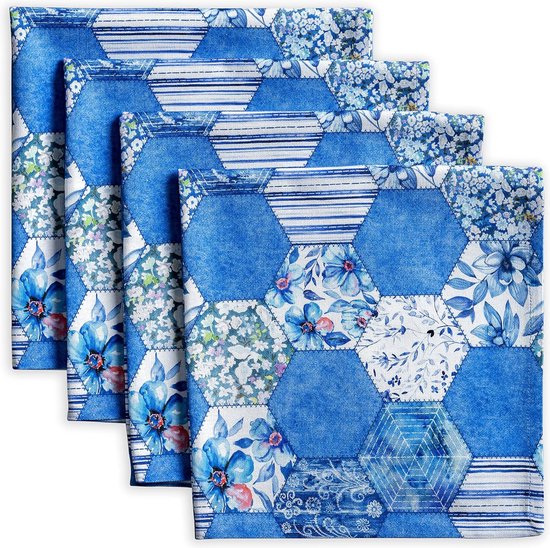 Maison d' Hermine Stoffen servetten, 100% katoen, set van 4 decoratieve, wasbare paasservetten voor eten, thuis, bruiloft, banket, buffet, Ibiza - lente/ zomer (45 cm x 45 cm Maison d' Hermine Stoffen servetten, 100% katoen, set van 4 decoratieve, wasbare paasservetten voor eten, thuis, bruiloft, banket, buffet, Ibiza - lente/ zomer (45 cm x 45 cm