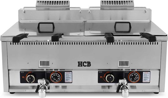 HCB® - Friteuse Professionnelle Restauration - Double friteuse - 2 x 30 litres - propane - Inox