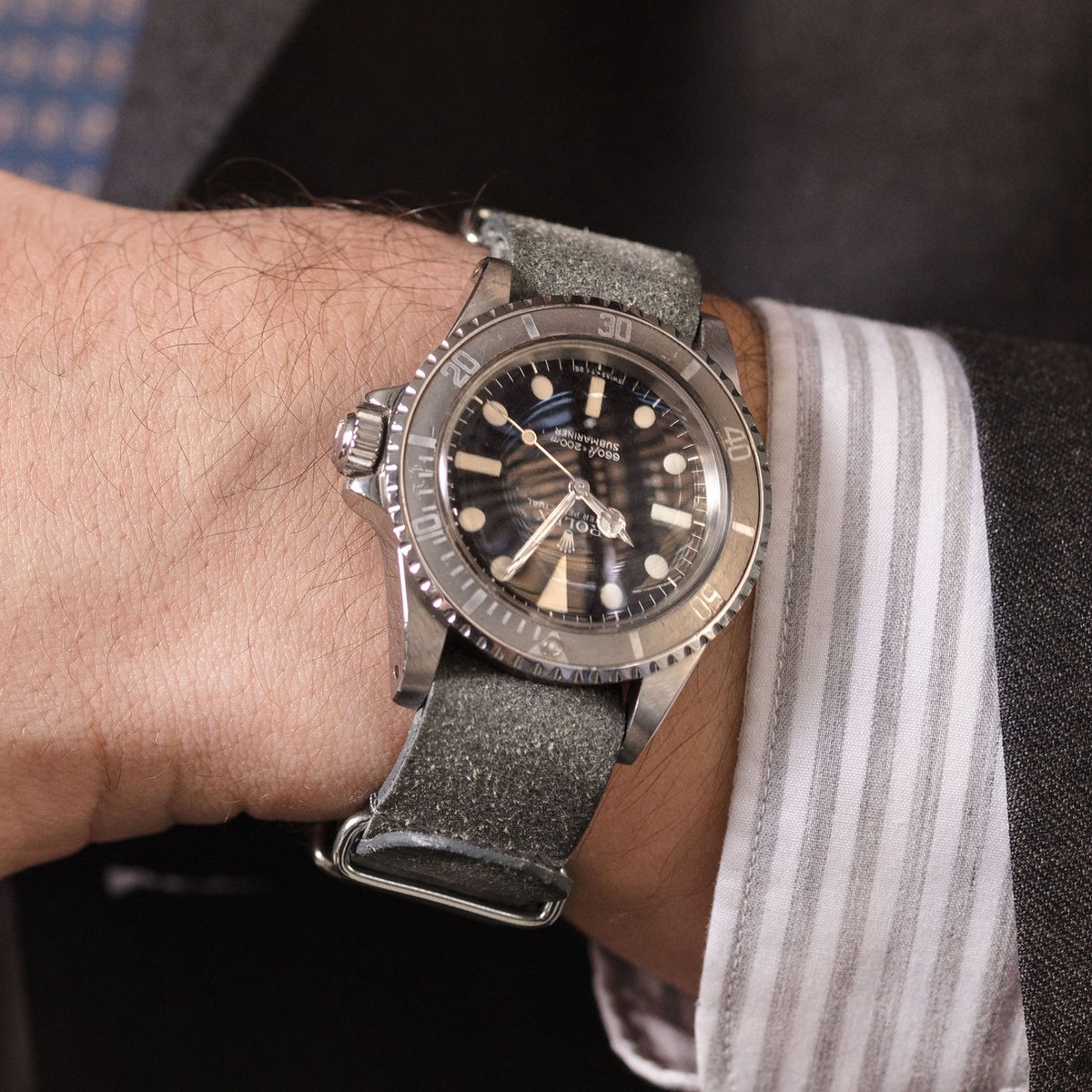 BS Leren Horlogeband Luxury - De Mayfair Grey Nato Jubileum Editie - 20mm