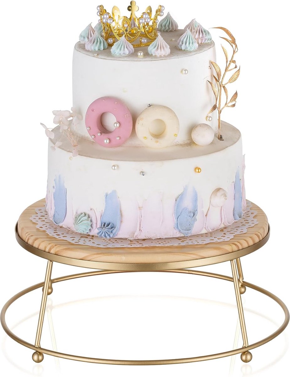 Taartstandaard - Cupcake display 26 cm - Taart display- Hout - Bak accesoires - Taart plateau