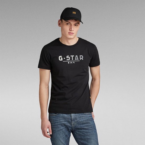 T-shirt G-star Multi Logo Manche Zwart XL Homme