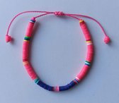 Nosy Two | Surf armband verstelbaar roze blauw | Kralen armband | Surf armbandje | Kralen armbandje | Beach armband