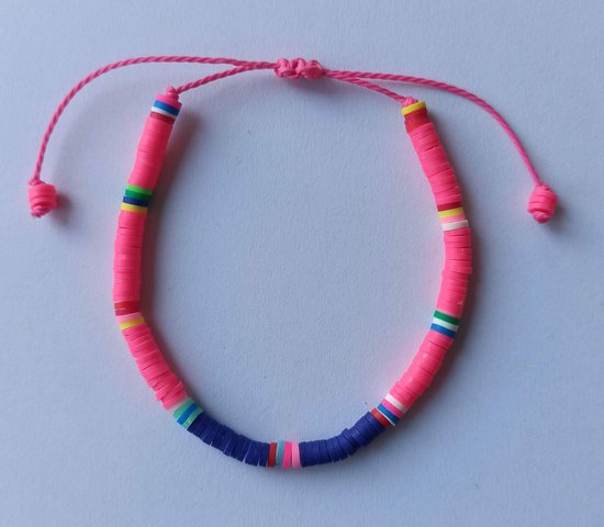 Nosy Two | Surf armband verstelbaar roze blauw | Kralen armband | Surf armbandje | Kralen armbandje | Beach armband