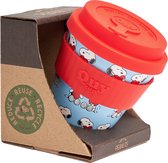 Quy Cup 230ml Ecologische Reis Beker - SNOOPY - Love - BPA Vrij - Gemaakt van Gerecyclede Pet Flessen met rood kleur deksel gemaakt van siliconen-drinkbeker-reisbeker-travelmug