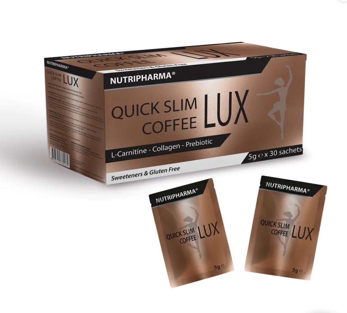 Goedkoopste NUTRIPHARMA QUICK SLIM COFFEE LUX 30 stuks - Vorm Koffie Detox Afslank forx5