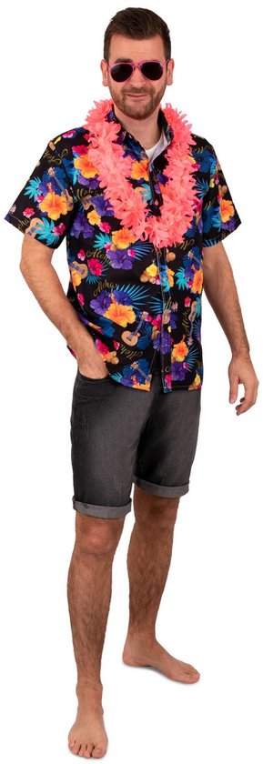 Hawaii Blouse Heren - Mannen - Hawaii - Hawaiian tropic - Zwart - Maat M