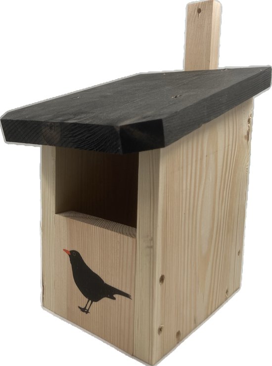 GARDEN SPIRIT Vogelhuisje Halfhol Merel 14 x 18 x 25 cm Nestkast
