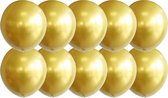 Luxe Kwaliteit Chrome Latex Ballonnen, Metallic Goud, 10 stuks, 12 inch (30cm) , Verjaardag, Happy Birthday, Feest, Party, Wedding, Decoratie, Versiering, Miracle Shop