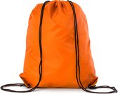 Oranje rugtas met trekkoord, voorkant.