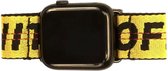 Off White Apple Watch bandje - maat 38/40/41mm - horlogeband - geel