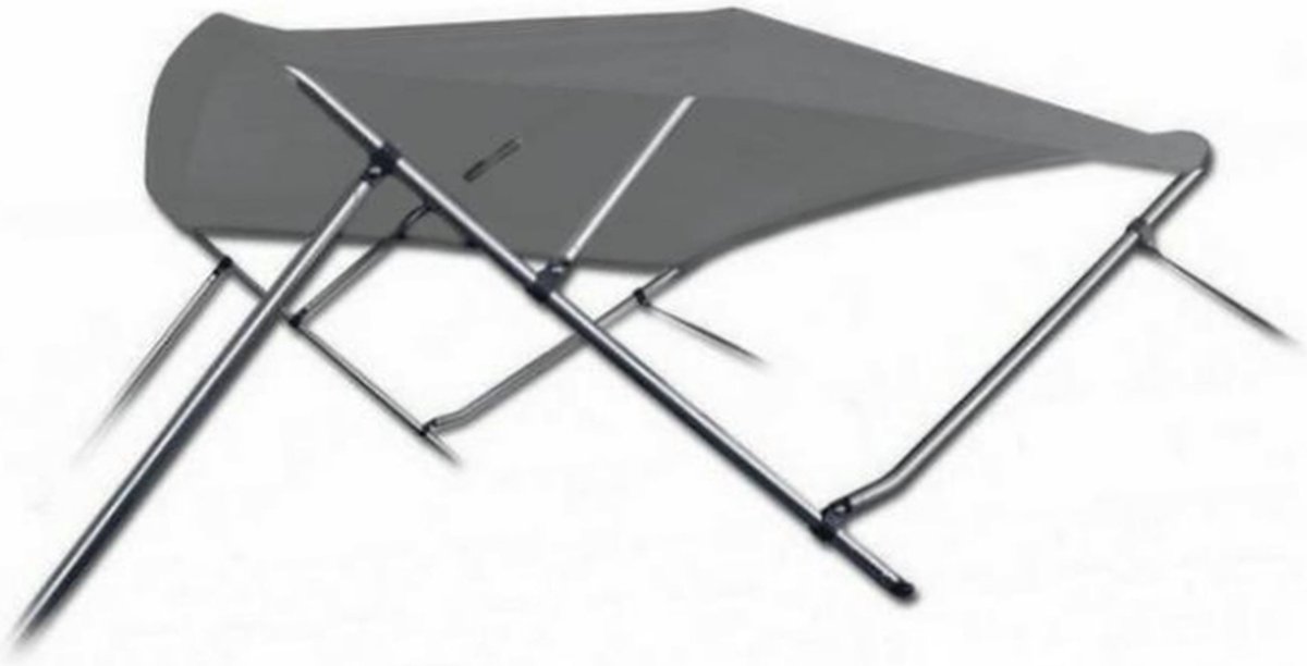 3 Boog Biminitop Zonnetent PREMIUM H91 cm DONKERGRIJS Breedte 185-198 cm